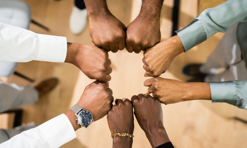 8 Hands Closed Circle as a sign of assistance for anyone seeking information on how to go to Canada